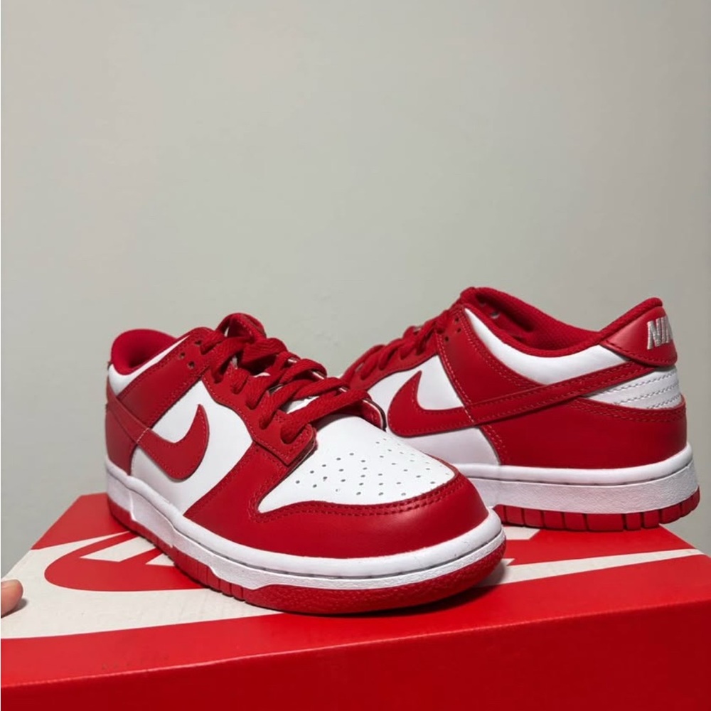 Nike Red and White Sneakers Classic Design